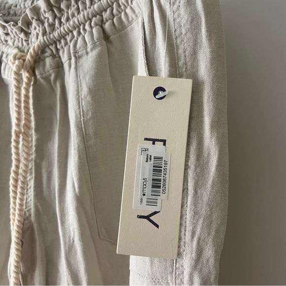 Roxy Oceanside Pants Khaki Beige Tan Loose Low Rise Cargo Linen Trouser Size XL - Picture 7 of 11